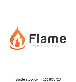 Creative Flame Concept Logo Design Template