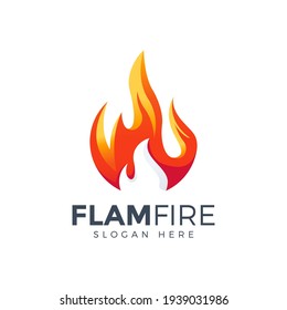 creative flame fire logo design vector illustration