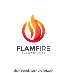 creative flame fire logo design vector illustration