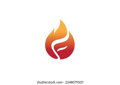 creative flame letter f symbol logo vector icon design illustration