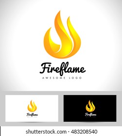 Creative Flame logo template. Oil and gas logo vector. Fire vector design.