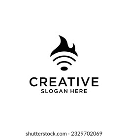 Llama creativa con diseño de logotipo de señal