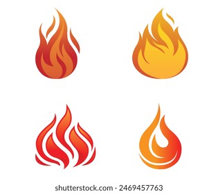 Ilustração do design do símbolo dos ícones do vetor da coleção de Fireball das chamas criativas	  ( Vetor não é conteúdo AI )