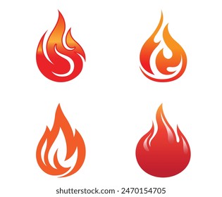 Creative Flames Fireball Kollektion Logo Vector Icons Symbol Design Illustration	( Vektorgrafik, nicht KI-Inhalt )