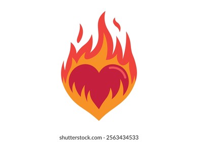 Creative Flaming Red Heart Vector for Memorable Marketing Campaigns, Flaming Heart, Red Heart, Love Symbols, Love Graphics, Romantic Vector, Romantic Artwork, Motivation, Sign, Affection, Emotion