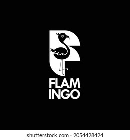 Creative flamingo logo design template