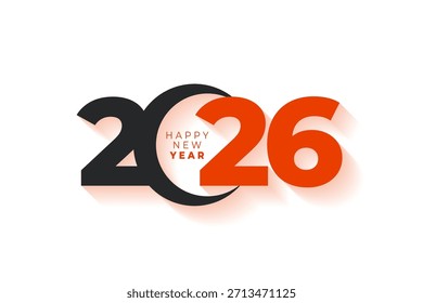 creative flat 2026 new year text typography design vector