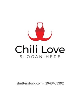 Plantilla de diseño de logotipo para el amor a chile plano creativo