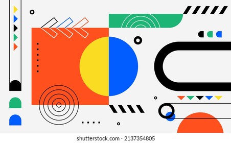 Creative flat and colorful abstract background vector design with various shapes