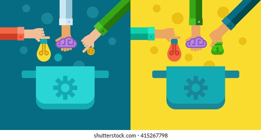 Creative flat concept of startup making profit.