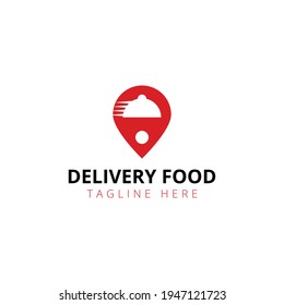 Creative flat delivery food Logo design template