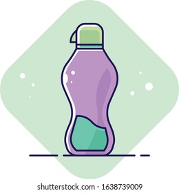 creative flat design bottle for travelling with modern clean elegant style.