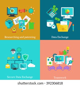 Creative flat design concepts for web banners, web sites, infographics.