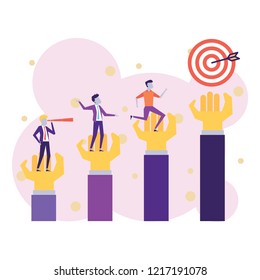 Creative flat design for web banner, business presentation. Vector illustration concept of business plan, startup.