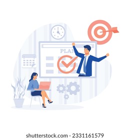 Creative flat design for web banner. business workflow, flat modern vector illustration