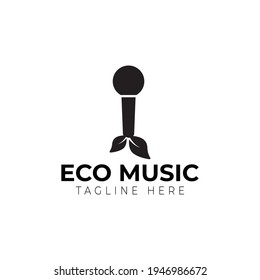 Creative flat eco music Logo design template