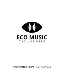 Creative flat eco music Logo design template