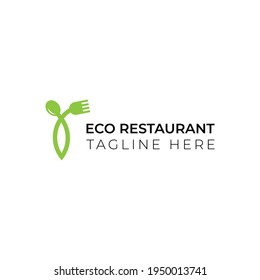 Creative flat eco restaurant Logo-design template