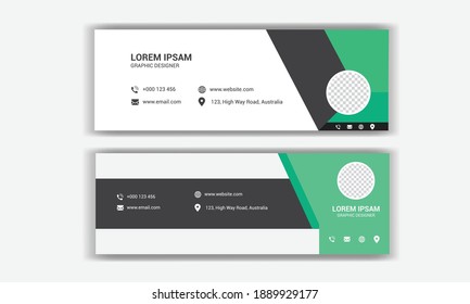 creative flat email signature vector templates set.