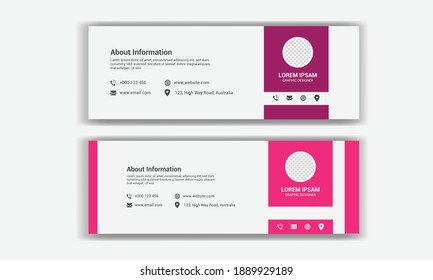 creative flat email signature vector templates set.