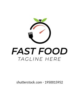 Creative flat fast food Logo design template