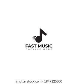 Creative flat fast music Logo design template