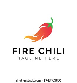 Creative flat fire chili Logo design template