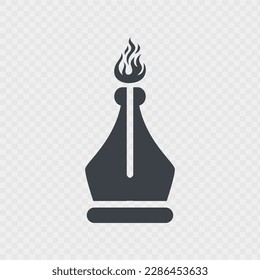 Plantilla de diseño del logotipo de la pluma de incendios plana creativa aislada en fondo transparente. Vector