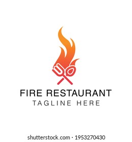 Restaurante de incendios planos creativos Plantilla de diseño de logotipos