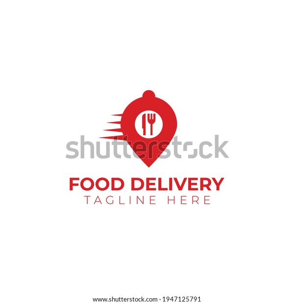 Creative flat\
food delivery Logo design\
template