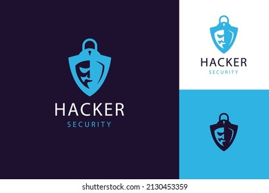 Creative flat hacker logo design vector