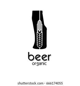 Creative flat icon design Barley beer. Sign or Symbol. Logo Template