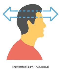 Creative flat icon design of imaginative flexibility
