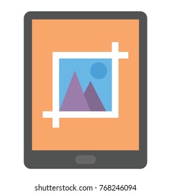 
A creative flat icon representing image correction including, adjustment, editing and cropping
