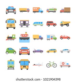 
Creative Flat Icons Set of Transport
