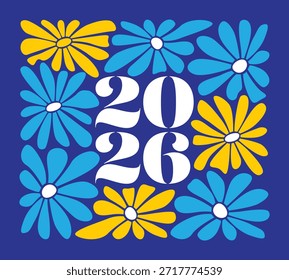 Ilustração plana criativa ano novo feliz 2026