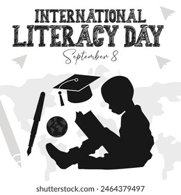creative flat International Literacy Day for illustration background