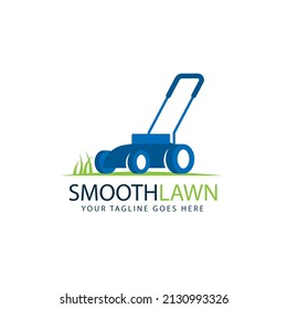 Creative flat lawn mower car logo design vector