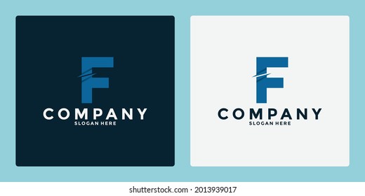 creative flat logo design letter f , initial f with shadow for your business