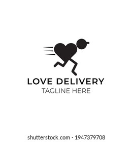 Entrega de amor plana creativa Plantilla de diseño de logotipos