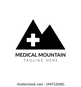 Creative flat medical mountain Logo design template