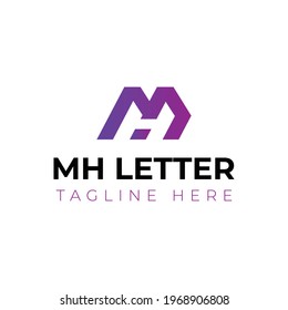 Creative flat MH Letter Logo design template