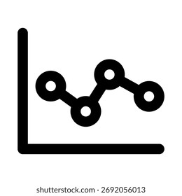 Ícones de Estrutura de Tópicos Mínima do Creative Flat para Análises, Analisar Dados e Tendências do Gráfico de Linhas