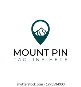 Creative flat mount pin Logo design template