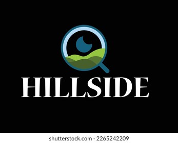 Creative flat mount search Logo design template