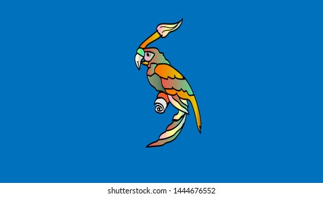 Creative Flat Parrot art Background