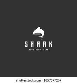 Creative flat shark logo design