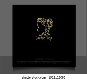 Creative flat style of barber shop logo icon vector ilustration template. Modern line sketch in eps 10.