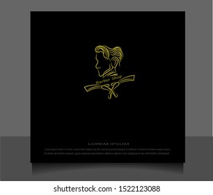 Creative flat style of barber shop logo icon vector ilustration template. Modern line sketch in eps 10.