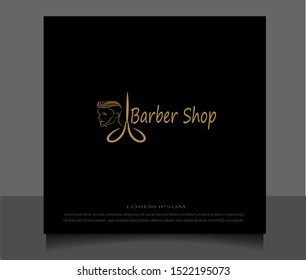 Creative flat style of barber shop logo icon vector ilustration template. Modern line sketch in eps 10.